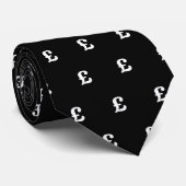 British pound money sign neck tie gift for him stropdas (Opgerold)