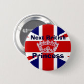British Princess Crown Pin Button (Voorkant /achterkant)