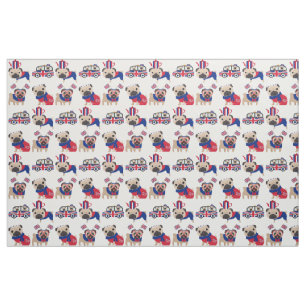 British Pug Fabric Stof