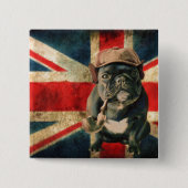 British Pug Vierkante Button 5,1 Cm (Voorkant)