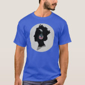 BRITISH QUEEN MET HOOFDTELEFOONS ONTWERP T-SHIRT (Voorkant)
