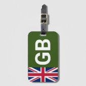 British Racing Green Bagagelabel (Voorkant (verticaal))