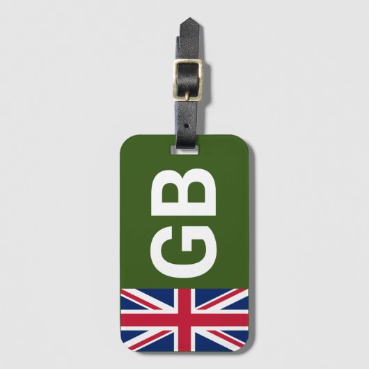 British Racing Green Bagagelabel (Voorkant (verticaal))
