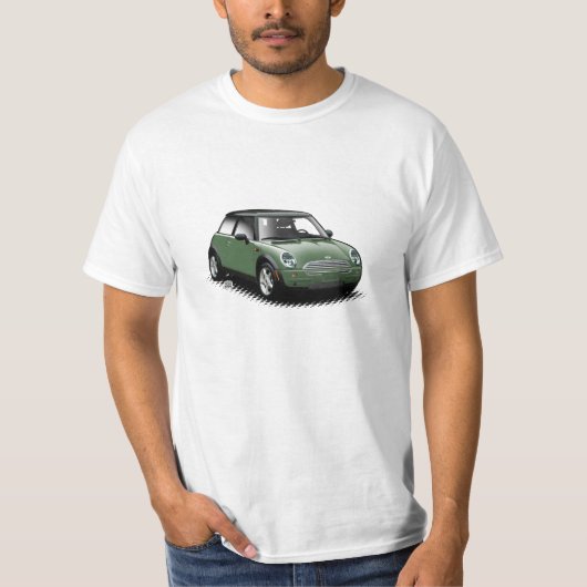 British Racing Green Modern Mini Car T-Shirt (Voorkant)
