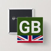 British Racing Green Vierkante Button 5,1 Cm (Voorkant /achterkant)