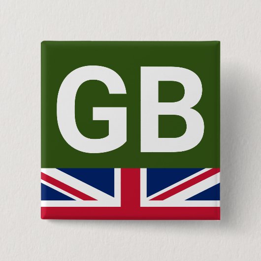 British Racing Green Vierkante Button 5,1 Cm (Voorkant)