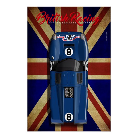 British Racing Lola T70 MKIII No.8 Perfect Poster (Voorkant)