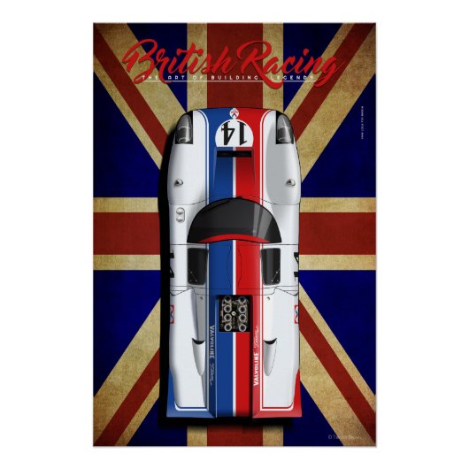 British Racing Lola T70 MKIIIB No.14 Valvoline Perfect Poster (Voorkant)