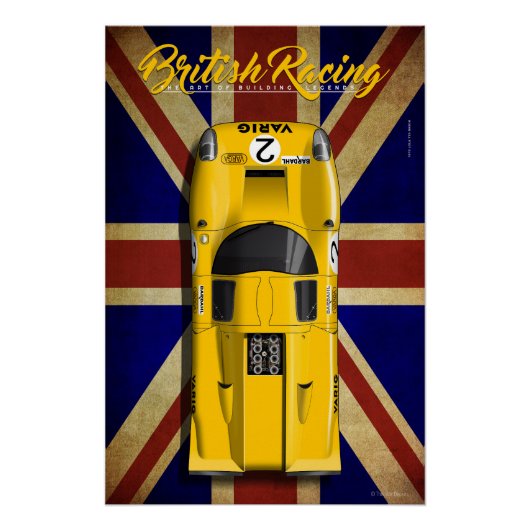 British Racing Lola T70 MKIIIB No.2 Perfect Poster (Voorkant)