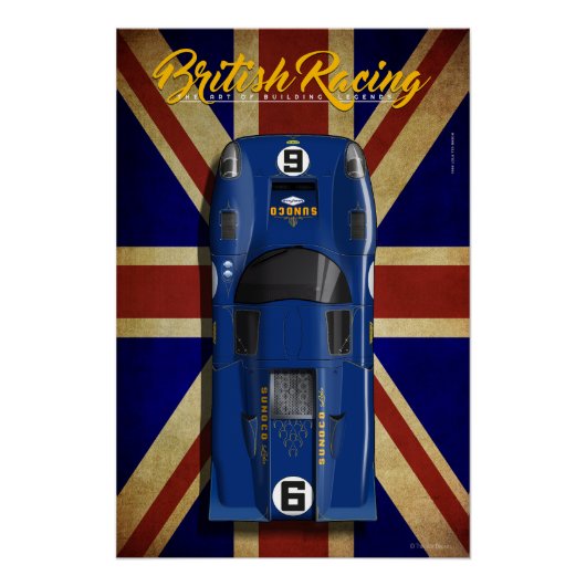 British Racing Lola T70 MKIIIB No.6 Sunoco Perfect Poster (Voorkant)