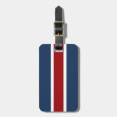 British Racing Stripe Red Blue Bagagelabel (Voorkant verticaal)