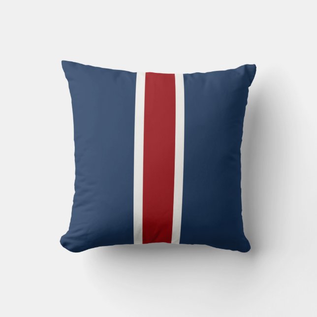 British Racing Stripe Red Blue Kussen (Voorkant)