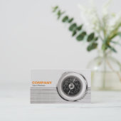 British Radio Dial - Warm Toned Zwart en Wit Visitekaartje (Staand voorkant)