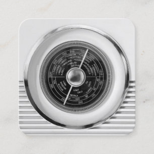  British Radio Dial - Zwart-wit Vierkante Visitekaartje