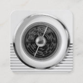  British Radio Dial - Zwart-wit Vierkante Visitekaartje (Voorkant)
