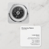 British Radio Dial - Zwart-wit Vierkante Visitekaartje (Voorkant / Achterkant)