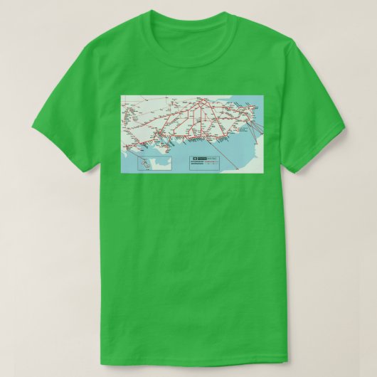 British Rail Southern Region Map 1965 T-shirt (Design voorkant)