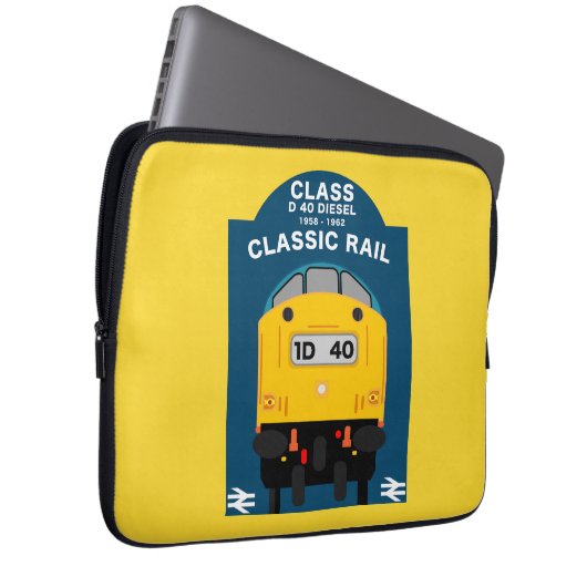 British Rail Train Enthusiast Laptop Sleeve (Voorkant Rechts)