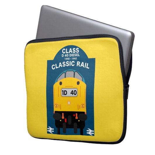 British Rail Train Enthusiast Laptop Sleeve (Voorkant Links)