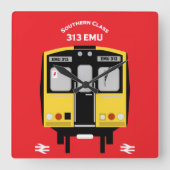 British Rail Train Enthusiast Vierkante Klok (Voorkant)