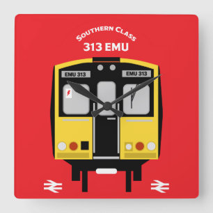 British Rail Train Enthusiast Vierkante Klok