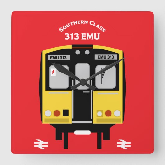 British Rail Train Enthusiast Vierkante Klok (Voorkant)
