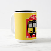 British Rail Train Geeks Tweekleurige Koffiemok (Voorkant links)