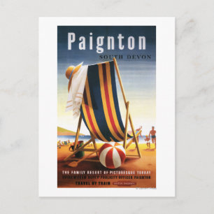 British Railways Beach voorzitter en Ball Poster Briefkaart