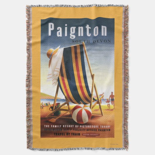 British Railways Beach voorzitter en Ball Poster Deken (Voorkant Verticaal)