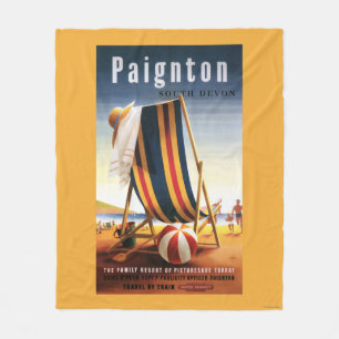 British Railways Beach voorzitter en Ball Poster Fleece Deken