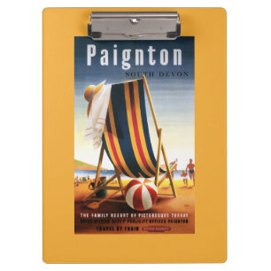 British Railways Beach voorzitter en Ball Poster Klembord