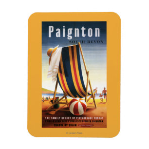 British Railways Beach voorzitter en Ball Poster Magneet