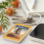 British Railways Beach voorzitter en Ball Poster Sleutelhanger (Voorkant Rechts)