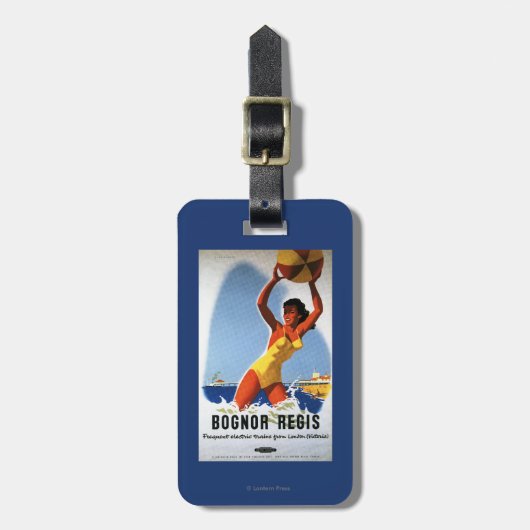 British Railways Girl and Beachball Poster Bagagelabel (Voorkant verticaal)