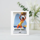 British Railways Girl and Beachball Poster Briefkaart (Staand voorkant)