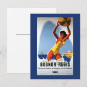 British Railways Girl and Beachball Poster Briefkaart (Voorkant / Achterkant)