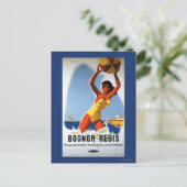 British Railways Girl and Beachball Poster Briefkaart (Staand voorkant)