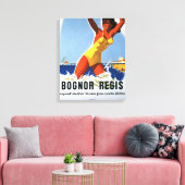 British Railways Girl and Beachball Poster Canvas Afdruk (Insitu (Woonkamer))