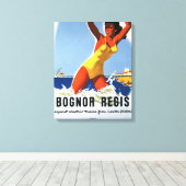 British Railways Girl and Beachball Poster Canvas Afdruk (Insitu (Houten vloer))