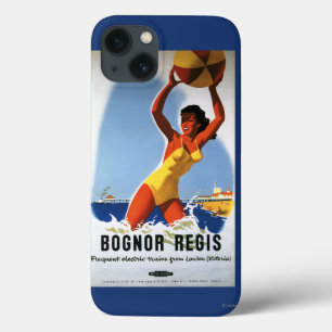 British Railways Girl and Beachball Poster iPhone 13 Hoesje