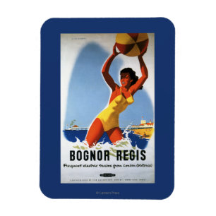 British Railways Girl and Beachball Poster Magneet