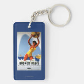 British Railways Girl and Beachball Poster Sleutelhanger (achterkant)