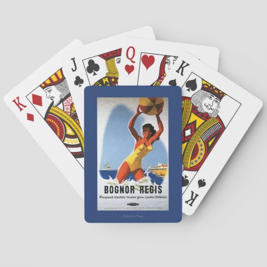 British Railways Girl and Beachball Poster Speelkaarten (Achterkant)