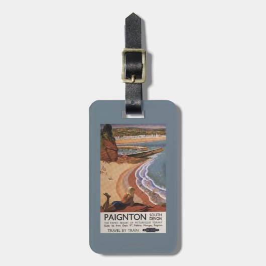 British Railways Girl die op een Cliff kijkt Bagagelabel (Voorkant verticaal)