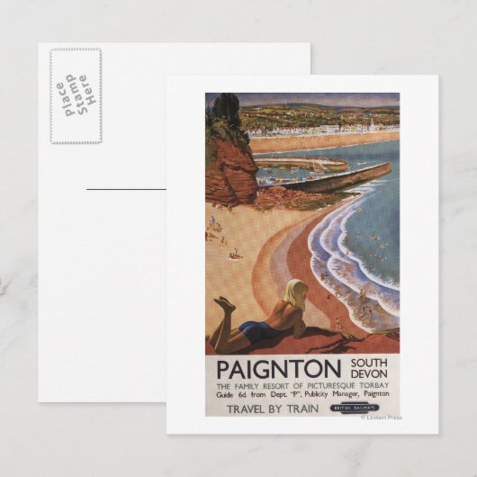 British Railways Girl die op een Cliff kijkt Briefkaart (Voorkant / Achterkant)