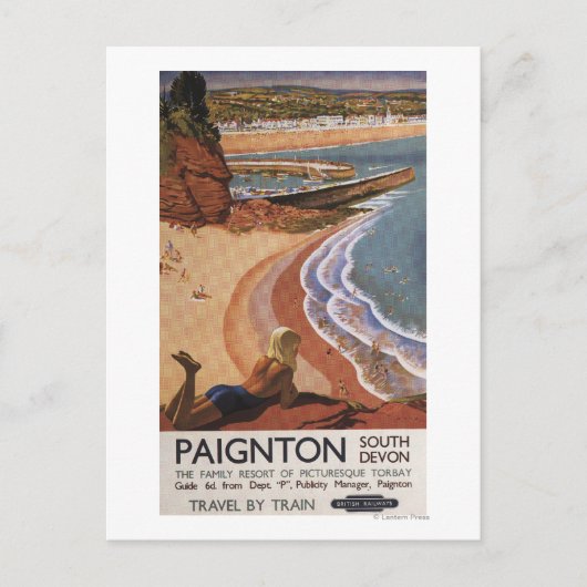 British Railways Girl die op een Cliff kijkt Briefkaart (Voorkant)