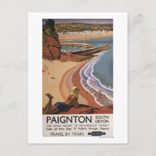 British Railways Girl die op een Cliff kijkt Briefkaart