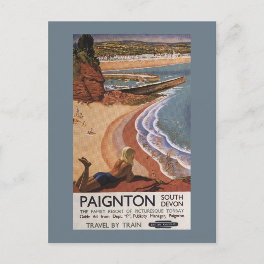 British Railways Girl die op een Cliff kijkt Briefkaart (Voorkant)