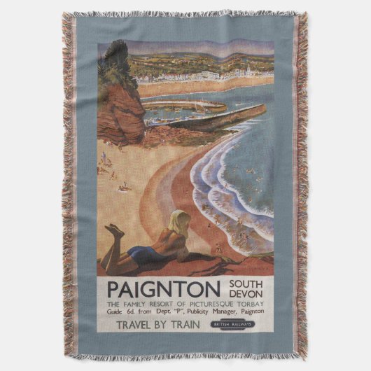 British Railways Girl die op een Cliff kijkt Deken (Voorkant Verticaal)