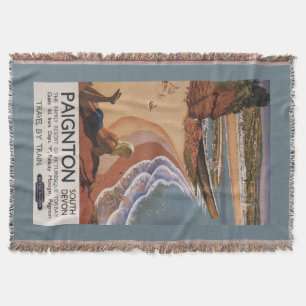 British Railways Girl die op een Cliff kijkt Deken